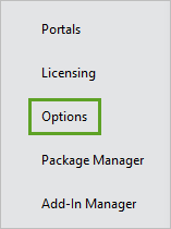 Options button