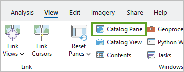 Catalog Pane button