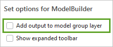 Add output to model group layer option turned off