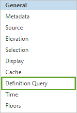 Definition Query option