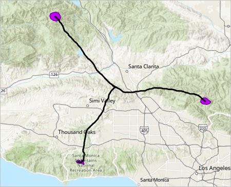 Mountain_Lion_Paths and Highways layers displayed on the map