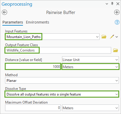 Pairwise Buffer parameters