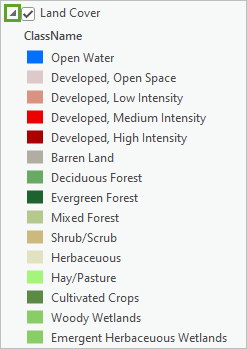 Land Cover layer expanded to show the legend