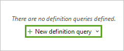 New Definition Query button