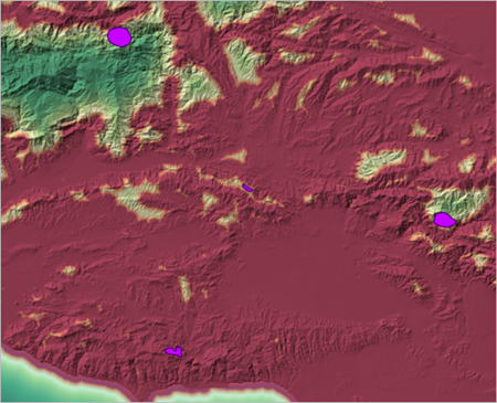 Distance_to_Roads_Cost overlayed over Hillshade.