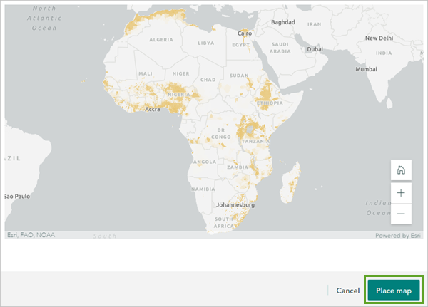 Center the continent of Africa in the media panel.