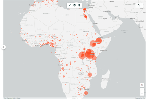 Map showing the percent of population change in large cities.