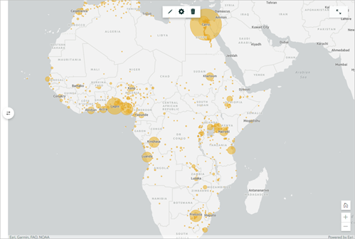 Map of cities larger than 100,000 people