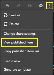 View published item option