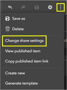 Change share settings option