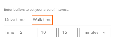 Select Walk time.