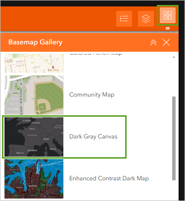 Dark Gray Canvas basemap