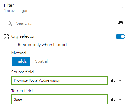 Filter parameters