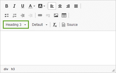 Format set to Heading 3 in the text editor