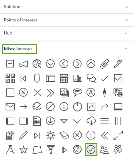 Check mark icon in the Miscellaneous group
