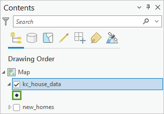 Default point symbol in the Contents pane