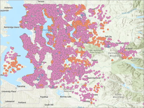 GWR relationship between grade and price map