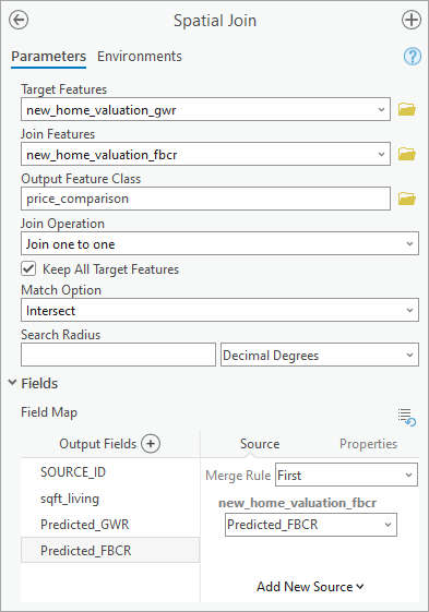 Parameters for the Spatial Join tool