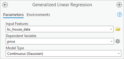 Generalized Linear Regression parameters