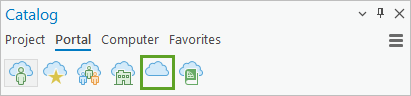 ArcGIS Online button in the Portal tab on the Catalog pane