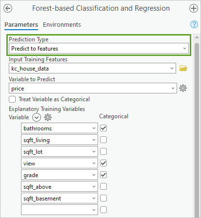 Prediction Type parameter