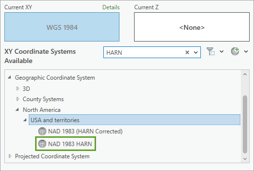 NAD 1983 HARN coordinate system