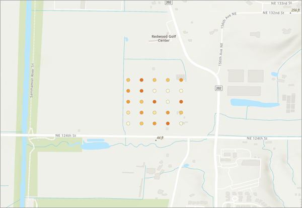 Map showing valuation of new homes using the GWR prediction model