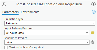 Parameters for the Forest-based Classification and Regression tool