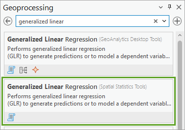 Generalized Linear Regression tool from Spatial Statistics Tools