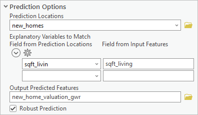 Updated Prediction Options parameters