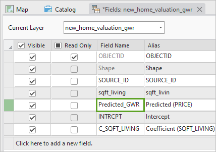 Field Name updated to Predicted_GWR