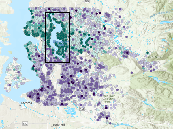 Large lake on the map