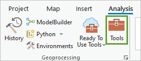 Tools in the Geoprocessing group on the Analysis tab