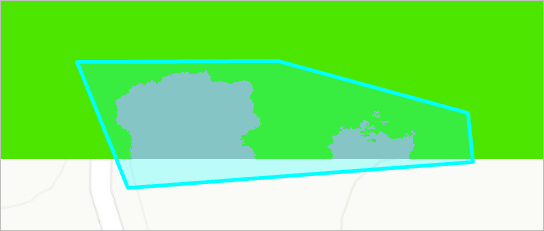 Polygon drawn around the bare earth patches