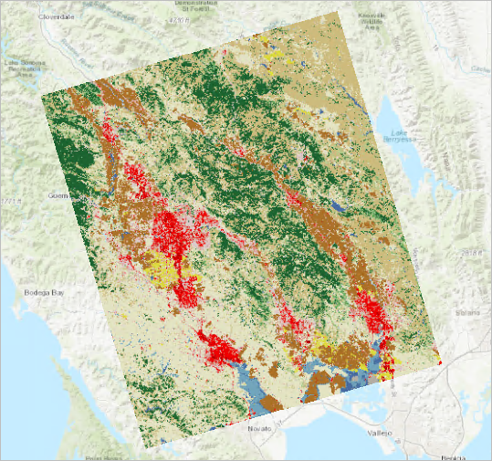 Raster data on map