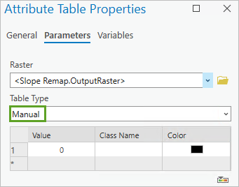 Set Table Type to Manual.