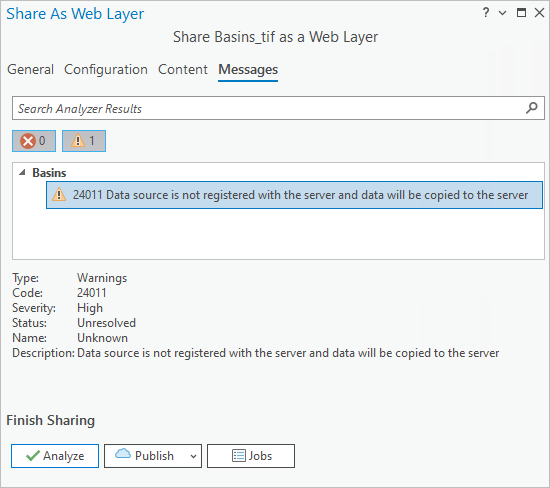 Data source not registered with the server warning