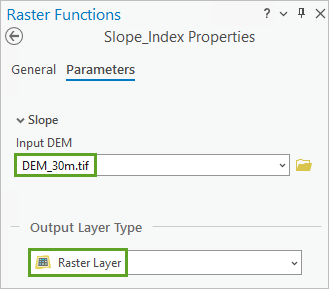 Slope_Index parameters