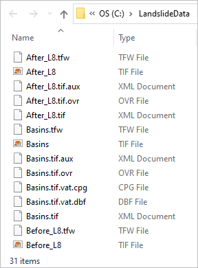 LandslideData folder files