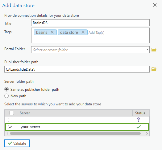 Add data store parameters