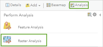 Choose Raster Analysis