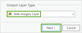 Proceed to web image layer properties