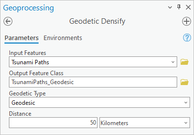 Geodetic Densify tool parameters