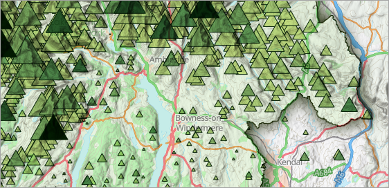 Map with colorful basemap