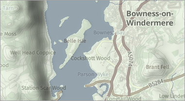 Basemap labels visible on lake