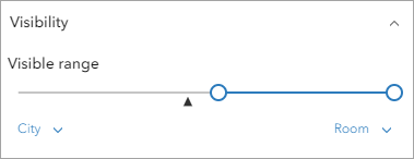 Visible range set to City and Room