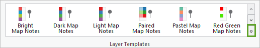 Expander button for the Layer Templates gallery