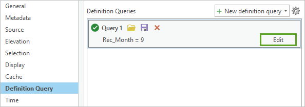 Edit button on Query 1