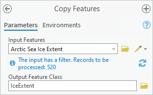 Parameters for the Copy Features tool