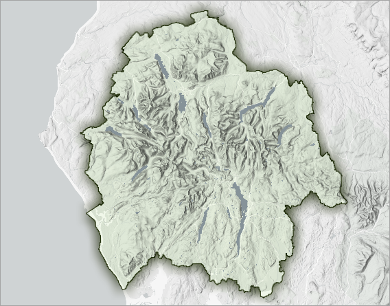 Map of the boundary of Lake District National Park